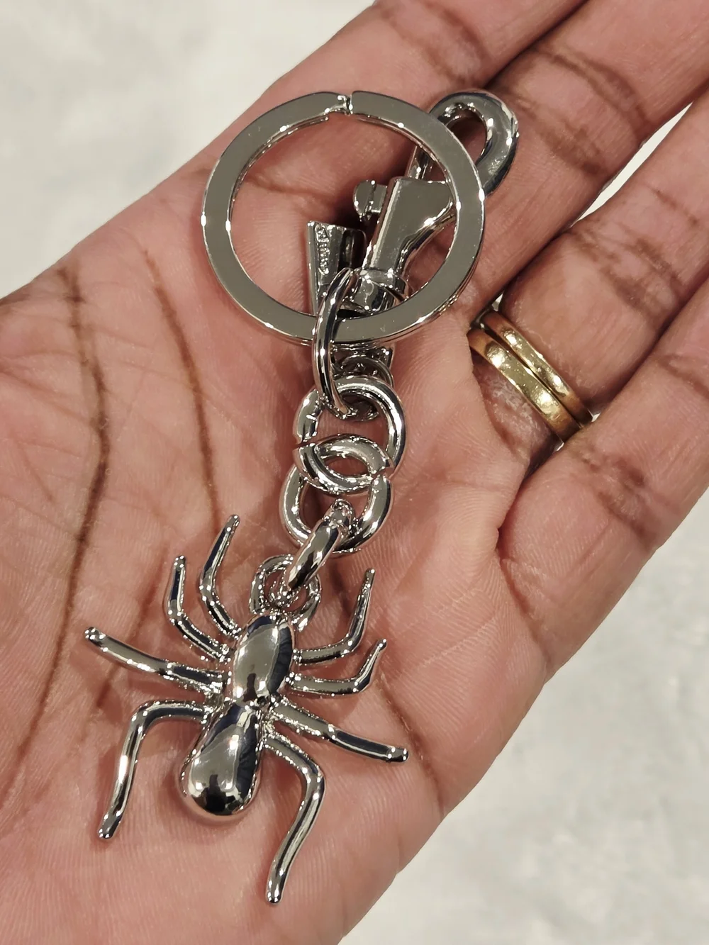C Logo Silver Spider Keychain Charm Bling Bag Charm